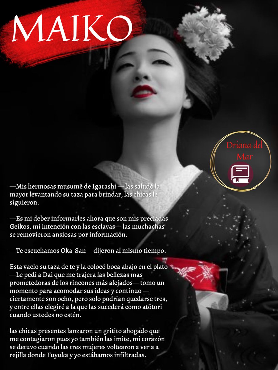 Dama_DeRohan's tweet photo. ♥️Novela♥️ #Booknet #Booknetlibro #QueLeerBooknet #Geishas #Cultura #Japon #Romance el capítulo dos de MAIKO ya esta disponible. Yuki se enfrenta a sus temores y comienza a dibujarse el mosaico de su destino.
https://t.co/E7nsJysdU6 https://t.co/55ZlZwOzMr