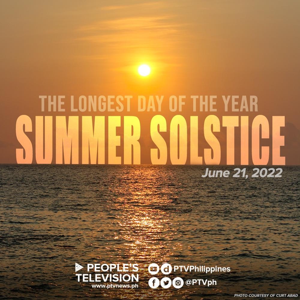 PTVph's tweet photo. Did you know? 

Summer Solstice or June Solstice means the Northern Hemisphere of the world, including the Philippines, will experience the longest day of the year today, June 21.

What are your plans for today? 🌤

#PTVDigitalMedia https://t.co/vMrqk7nESj
