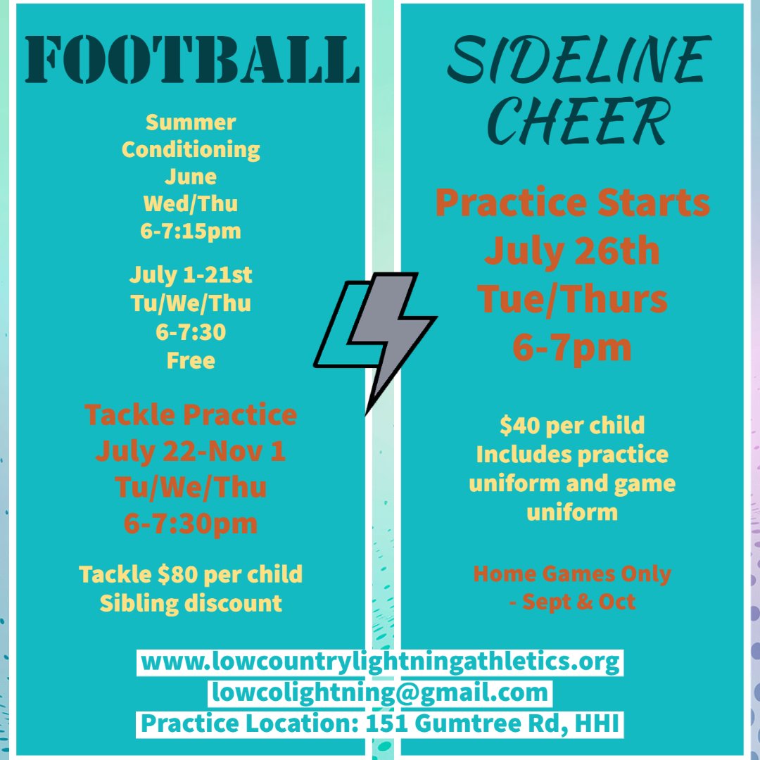 Ages 5-11 for football and 4-11 for cheer!  Excited for '22 season!  #lowcosports #lowcolightningstrike  #youthfootball #youthcheer