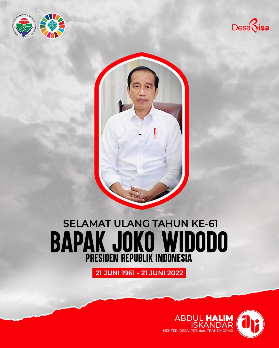 Selamat Ulang Tahun Bapak Presiden <a href="/jokowi/">Joko Widodo</a> Semoga barokah usianya, panjang umur, senantiasa diberikan kesehatan, keselamatan, dan kekuatan dalam memimpin negeri ini, aamiin,,,,,,,,