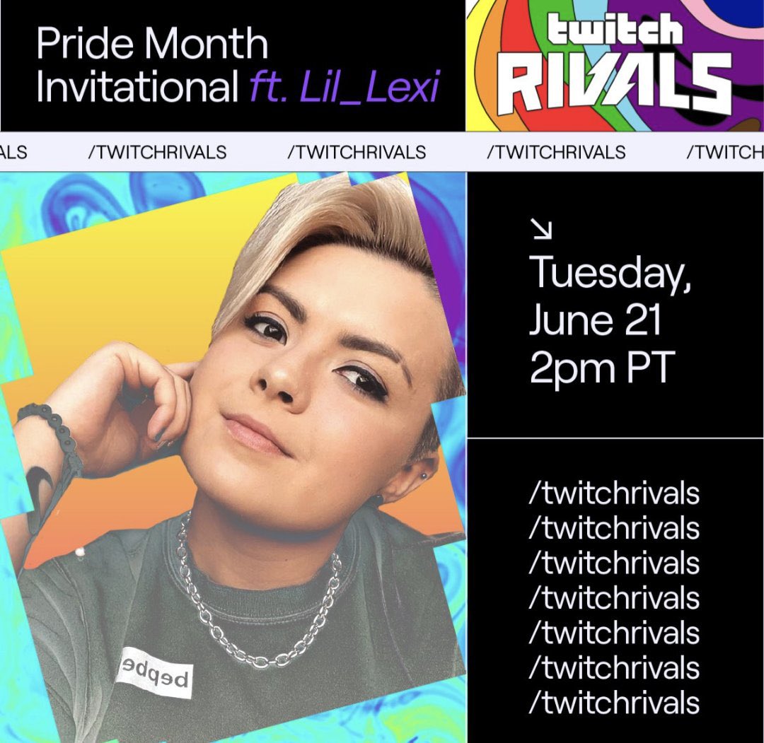 iCharlieTV's tweet photo. Tomorrow will be a blast. 
Catch this Black, Trans Beauty (me, duh) on @TwitchRivals’s Pride Month Invitational ft @Lil_Lexi. 

😈😈😈

Super excited for this! https://t.co/LFHH3ja4fI