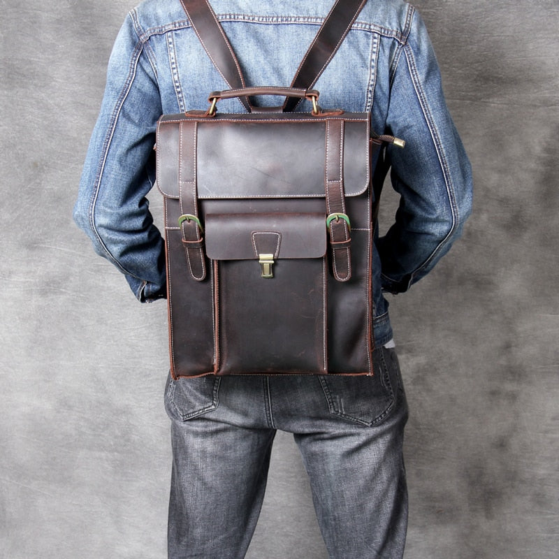 gerald_black1's tweet image. Cowhide Backpack Genuine Leather Laptop Daypack Designer Original Vintage Handmade Backpack for Male! Buy here bit.ly/3Q4E1q3
#backpackstore #backpacksecond