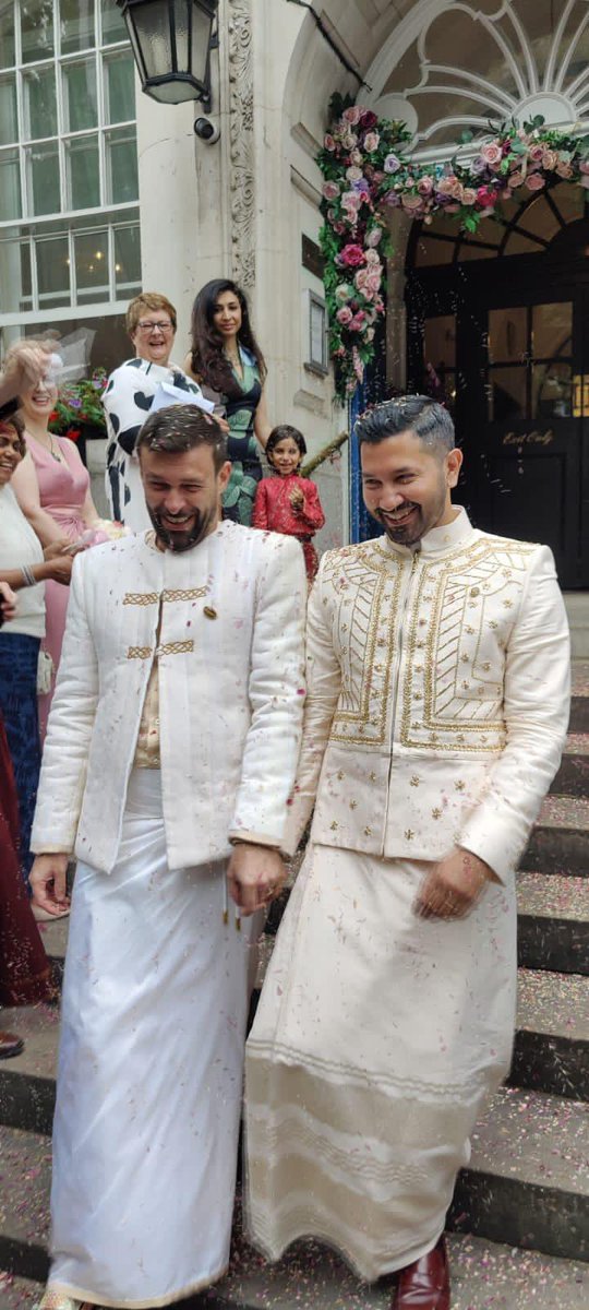RehanJayawick's tweet photo. And then this happened❤️ 

Congratulations to my dear friend @aritha and his groom Dave. 

These are not the easiest times to live in but moments like this make the heart a little bit more fuller. 

#lka
#Pride2022 https://t.co/tst6oBOxwx