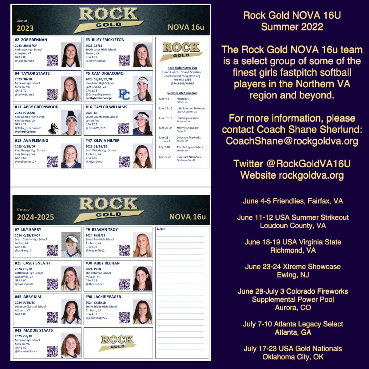 🤘🎸🥎 Super excited to be ROCKIN’ in New Jersey this week in the <a href="/triplecrownspts/">Triple Crown Sports</a> <a href="/TCSFastpitch/">TC Fastpitch</a> XTREME SUMMER SHOWCASE hosted by <a href="/RockGoldWaye/">Rock Gold Waye Softball</a>, and then to onto Colorado next week! #IPlayTCS #TogetherWeROCK #COMMIT2theGRIT
