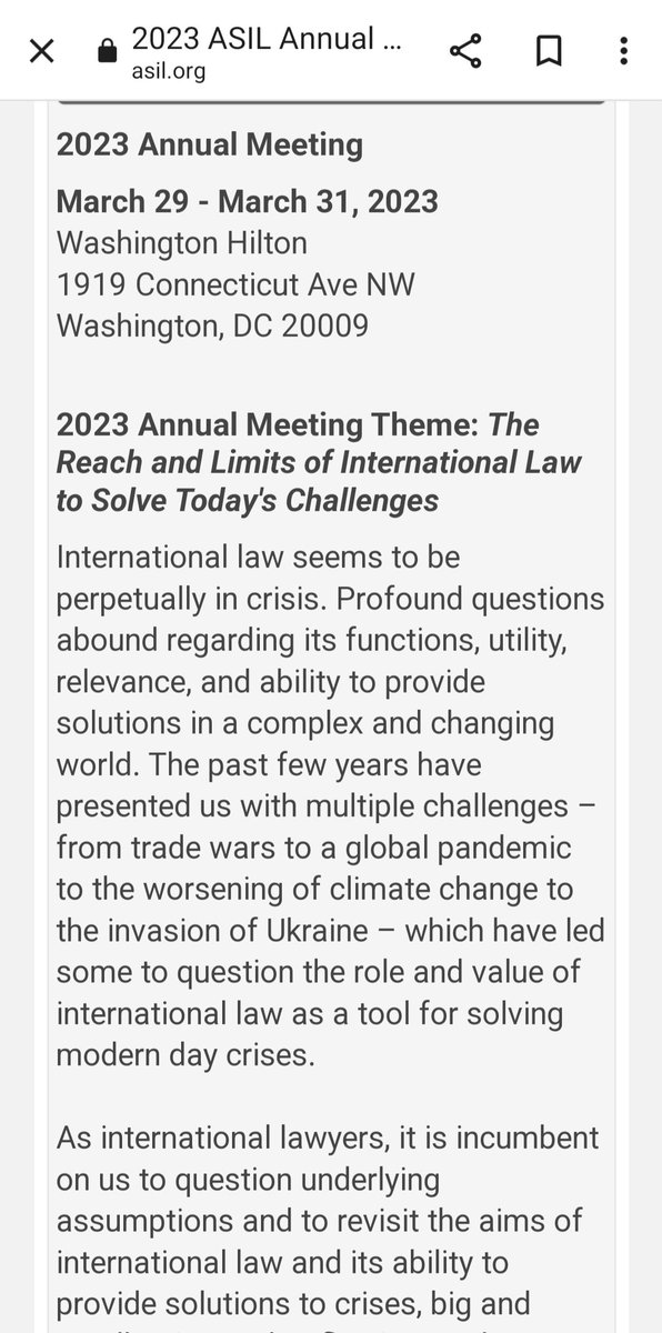 PillaiPriy's tweet photo. 🚨 Announcement: Call for submission of ideas for the @asilorg Annual Meeting 2023 is now open, deadline 18 July.

Theme: “The Reach and Limits of International Law to Solve Today’s Challenges.”

Details: https://t.co/Keac1v8Xom https://t.co/hkgJVPKTyf
