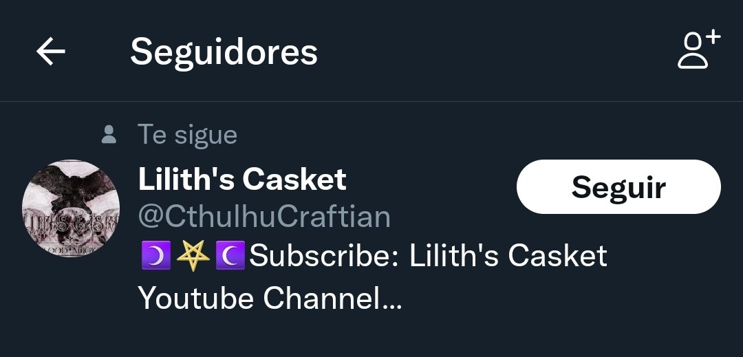 Gracias por seguirme <a href="/CthulhuCraftian/">Lilith's Casket</a>