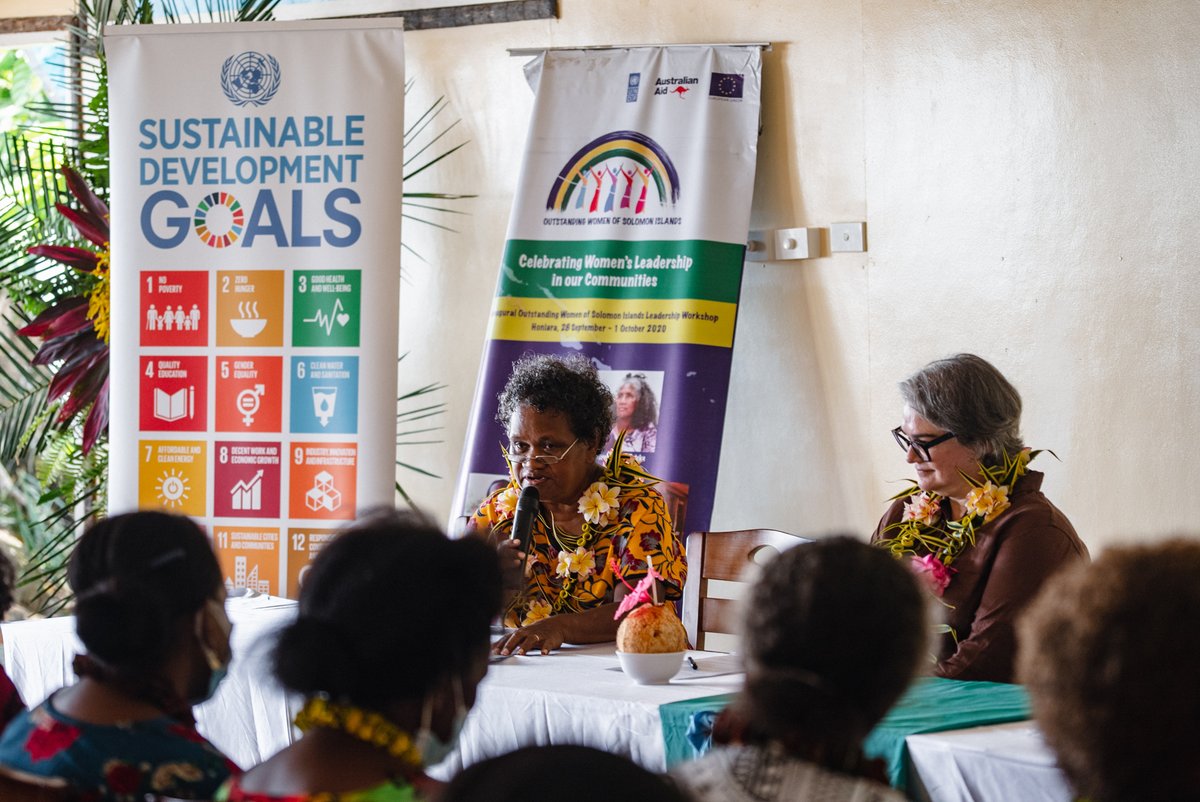 UNDP_Solomons's tweet photo. 40+ women-champions reps from all nine provinces participated in the Outstanding Women leadership workshop to share best practices &amp; design practical activities that can contribute to enhancing women’s leadership &amp; political representation in the country: https://t.co/EGrNL5yURG https://t.co/O2FkpYPq0e