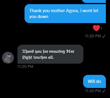 WagdieD's tweet photo. Mother Agora has sent us her blessing and we can restore her Light for @baycjoker! A truly humbling gesture!

(translation for non-holders: founders sent us 2e to buy the 9 stolen or buy new @wagdie_eth to replace the ones that were stolen from @baycjoker ) https://t.co/Nf2vrFscWm