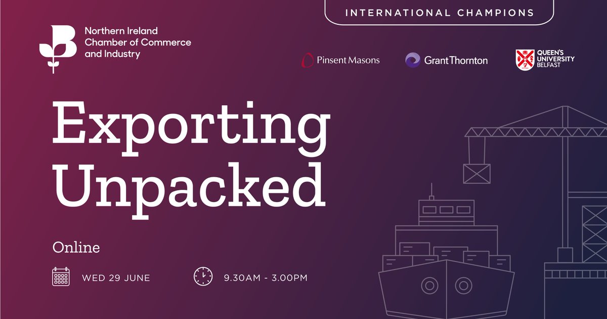 🌎Join us on 29 June for an export focused interactive training course which will help attendees understand the export process and key documentation requirements that businesses must be aware of.

Book now: bit.ly/3H7Yl5C