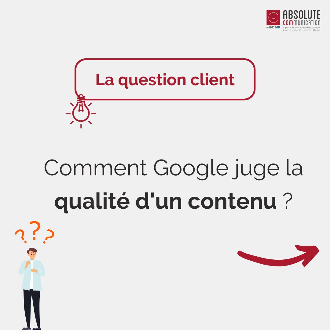 AbsolutCom's tweet photo. [ La question client ❓ ] 

🤓 Comment Google juge la qualité d'un contenu ? 

🧐 Google vérifie que ses consignes soient bien appliquées. 

👉 Suivez les conseils ci-dessous ⬇️

#conseilseo #webdesign #siteinternet #referencementnaturel #seo #absolutecommunication https://t.co/jgxlVRiXUh