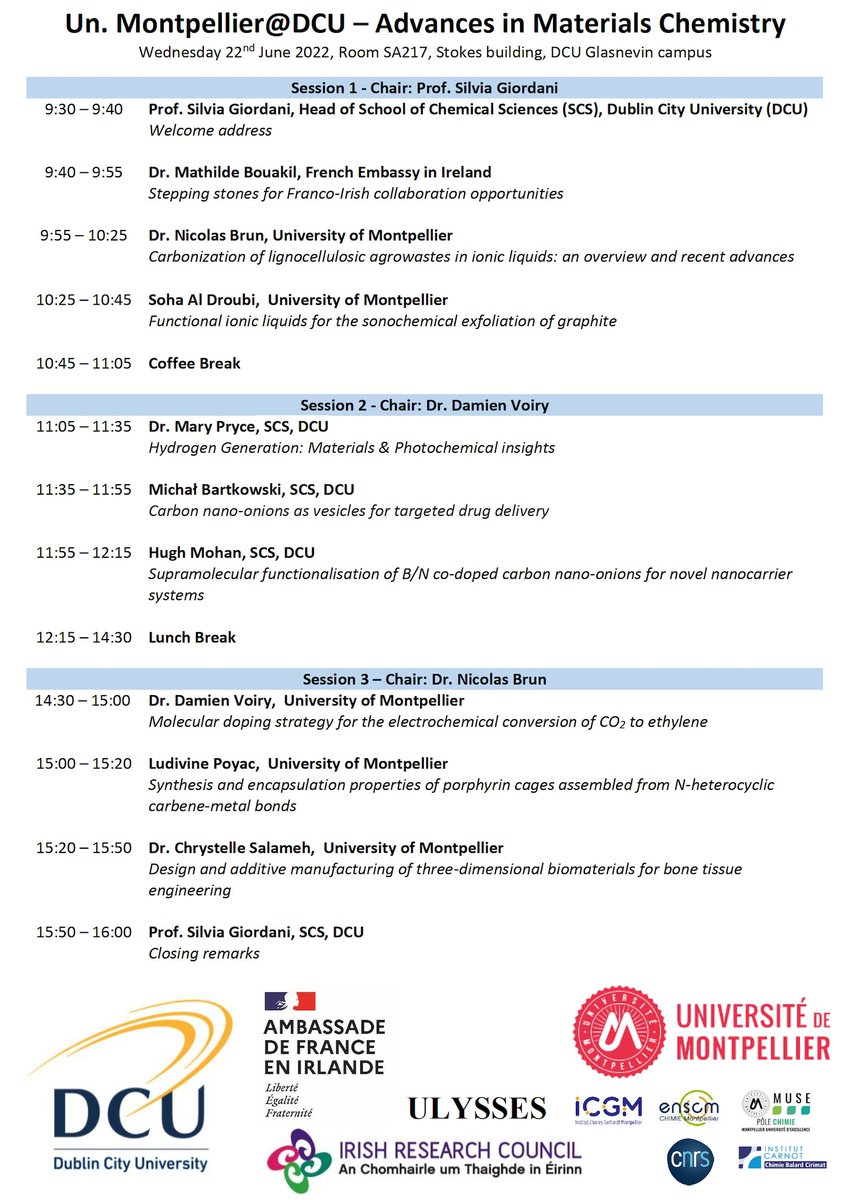 Silvia Giordani (@giordanisilvia) on Twitter photo I look forward to tomorrow's workshop <a href="/umontpellier/">Université de Montpellier</a> <a href="/DCU/">Dublin City University</a> Advances in Materials Chemistry". Please feel free to join us <a href="/DCUChemistry/">DCU School of Chemical Sciences</a> <a href="/DCUFSH/">DCU Science and Health</a>. Great line of speakers @Nico_jcb <a href="/VoiryGroup/">Voiry Group 🇺🇦</a> <a href="/PryceGroup/">PryceGroup</a> <a href="/HughMohan3/">Hugh Mohan</a> <a href="/MichalBartkow/">Michał Bartkowski</a> <a href="/FranceinIreland/">France in Ireland 🇫🇷 🇪🇺</a> <a href="/IrishResearch/">We are now Research Ireland</a> I look forward to tomorrow's workshop <a href="/umontpellier/">Université de Montpellier</a> <a href="/DCU/">Dublin City University</a> Advances in Materials Chemistry". Please feel free to join us <a href="/DCUChemistry/">DCU School of Chemical Sciences</a> <a href="/DCUFSH/">DCU Science and Health</a>. Great line of speakers @Nico_jcb <a href="/VoiryGroup/">Voiry Group 🇺🇦</a> <a href="/PryceGroup/">PryceGroup</a> <a href="/HughMohan3/">Hugh Mohan</a> <a href="/MichalBartkow/">Michał Bartkowski</a> <a href="/FranceinIreland/">France in Ireland 🇫🇷 🇪🇺</a> <a href="/IrishResearch/">We are now Research Ireland</a>