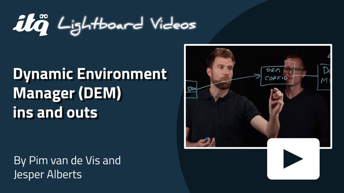 Watch our new Lightboard video with @pimvandevis and @jesperalberts! This video shows the available options to use Dynamic Environment Manager (DEM) in a (hybrid) cloud environment. Do you want to know more? -> lnkd.in/es9yyPs5 #dem #vmware #cloud