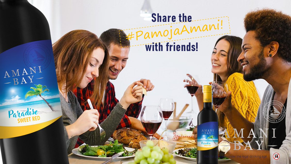 Amani Bay wines were created to share in the company of great friends! Try them with your friends & see their reaction! Pamoja  Amani always!
#amanibay #amanibaywines #winewithfriends #socialwines #winesmadetoshare #amanibayandfriends #pamojaamani #peaceful #happy #togetherness