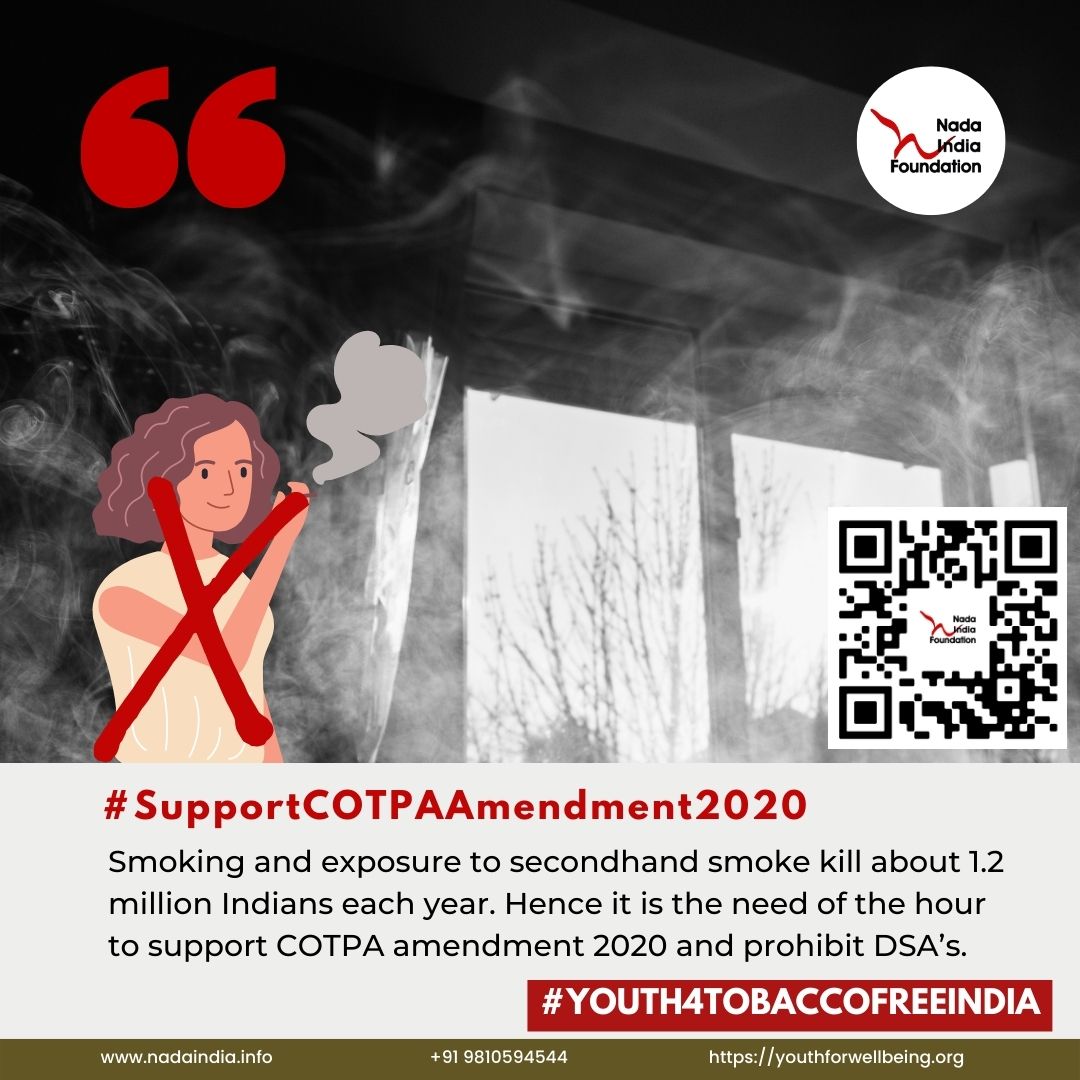 NadaPehchaan's tweet photo. Designated smoking areas- DSA
are a threat to our right to breathe smoke-free air and can act as potential hotspots for #COVID19. This #Internationalyogaday let's breathe fresh and #BanDSA! #SupportCOTPAAmendment2020 #Tobaccofreeindia @MoHFW_INDIA @NMBA_MSJE @mansukhmandviya https://t.co/1aBswUY1il