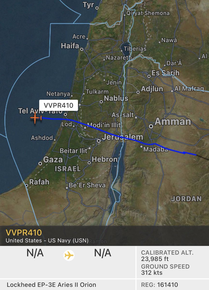 #USNavy #EP3 ARIES II 161410 as #VVPR410 enroute to Souda 
#USN #P3 #P3Orion #avgeek #marinepatrol #EP3E