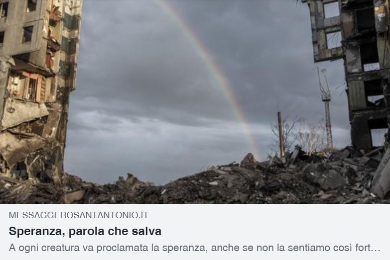 A ogni creatura va proclamata la #Speranza anche se non la sentiamo così forte, anche con il cuore pesante. Ogni essere vivente ci aspetta. 
Di @mveladiano
messaggerosantantonio.it/content/speran…
