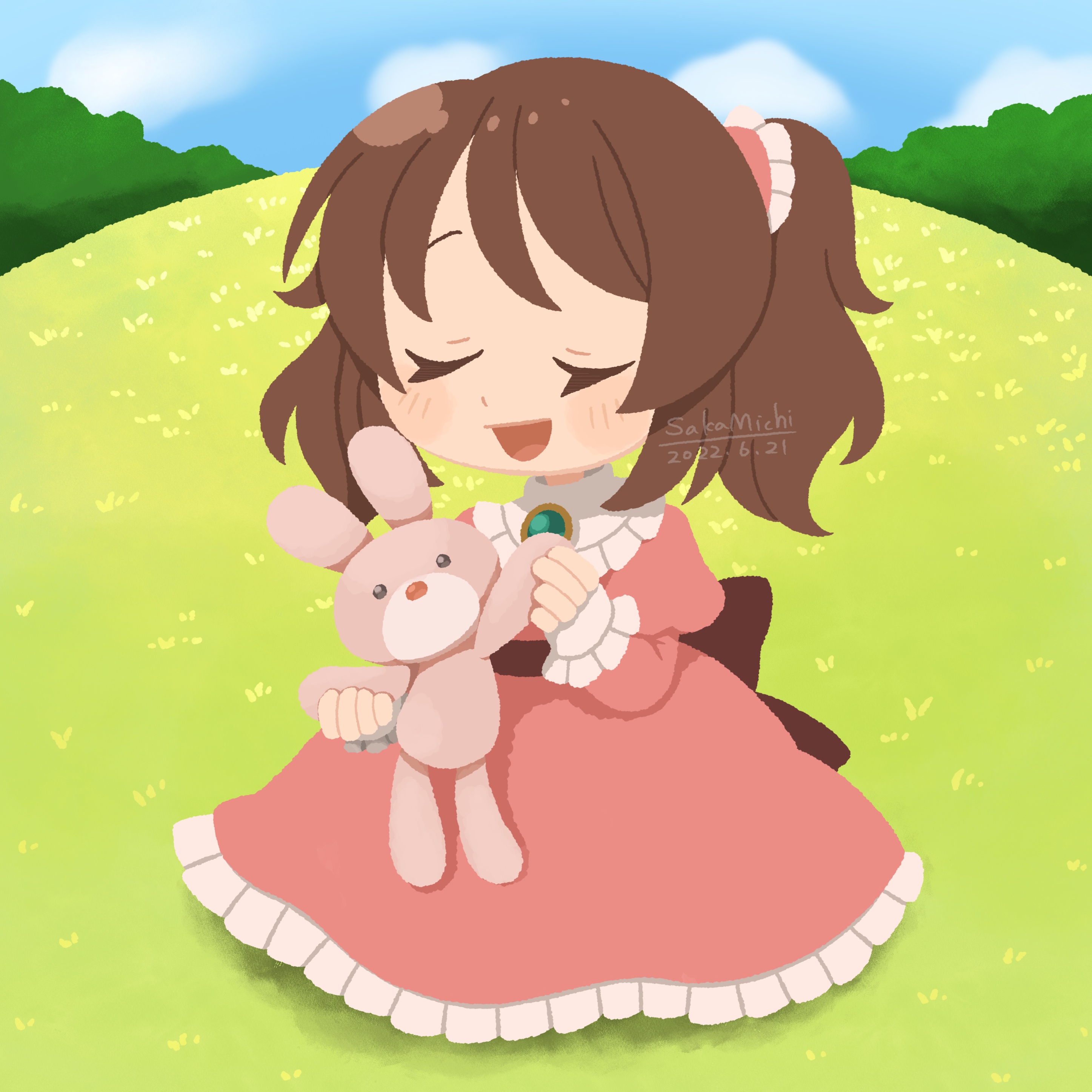تويتر 坂 迪 ｻｶ ﾐﾁ イラストレーター على تويتر 女の子とうさぎのぬいぐるみです かわいい ポップ 癒し なイラストを描いています 坂のイラスト 絵描きさんと繋がりたい 無言フォロー歓迎 イラスト Illustration Potofu T Co