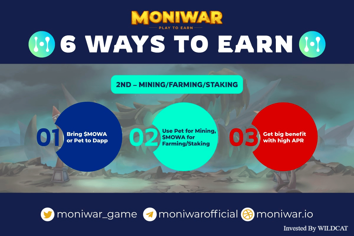 No need to play the game or trade NFTs, you can earn money from your own money! In addition, you can also use NFT (Pet) to join our pools and farm for $MOWA! 😎 

Let's look forward to the next mining/farming/staking sessions with us 🥰