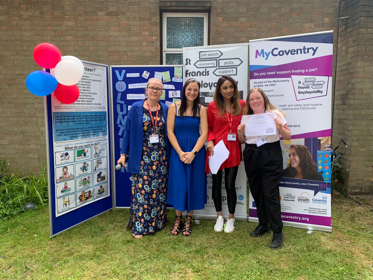 As this week is #RefugeeWeek, we thought we'd throw it back early &amp; bring you some photos of our partners <a href="/stfcov/">St Francis Employability</a> presenting their clients with accreditation for the MyCoventry project, as well as celebrating the Queen's Platinum Jubilee &amp; Volunteer week!🥳

#RefugeeWeek2022