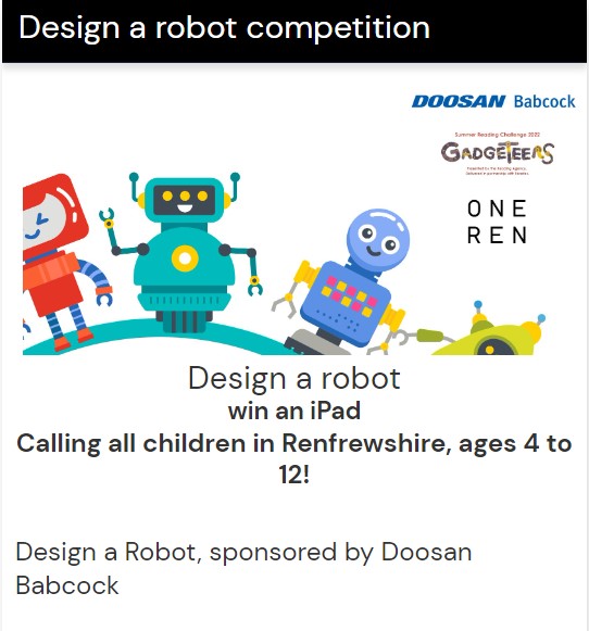 PrimaryLibRen (@primarylibren) on Twitter photo Enter our Design a Robot competition sponsored by @doosan_babcock for this year's STEM themed #SummerReadingChallenge #TheGadgeteers bit.ly/3GUxoCf <a href="/onerenculture/">OneRen Culture</a> <a href="/readingagency/">The Reading Agency</a> Enter our Design a Robot competition sponsored by @doosan_babcock for this year's STEM themed #SummerReadingChallenge #TheGadgeteers bit.ly/3GUxoCf <a href="/onerenculture/">OneRen Culture</a> <a href="/readingagency/">The Reading Agency</a>