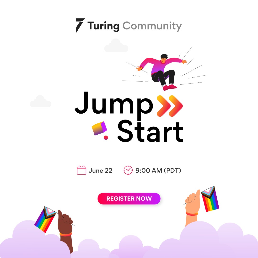 We are excited to have collaborated with <a href="/turingcomdev/">Turing Community</a> 📢
This collaboration with Turing will provide US-based jobs(great pay) to our Android developers.

Join the Pride Jump Start &amp; Sign up now: bit.ly/3OmsArQ

Start applying for Jobs at Turing: turing.com/s/oam8tb