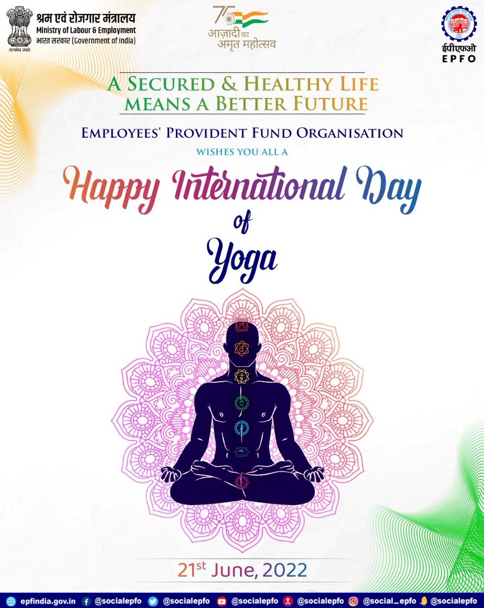 officialepfo's tweet photo. #EPFO wishes you all a Happy #InternationalDayofYoga.

#YogaForHumanity #IDY2022 #AmritMahotsav 

@AmritMahotsav https://t.co/GoVmxsquRc