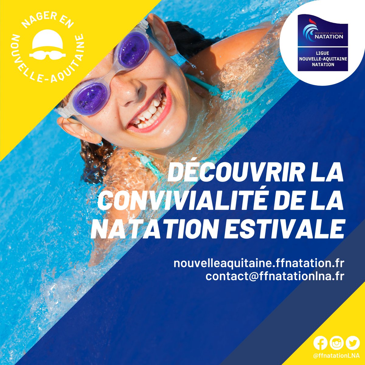 ffnatationLNA's tweet photo. [NATATION ESTIVALE]

L’été est là !☀️
Les clubs estivaux ont repris leurs activités ensoleillées !  Si vous souhaitez nager et partager des moments conviviaux, n’hésitez pas à vous rapprocher des clubs proches de chez vous ! 

🌞Bel été sportif !🌞

#NagerEnNouvelleAquitaine https://t.co/7ruFD1t4Ta