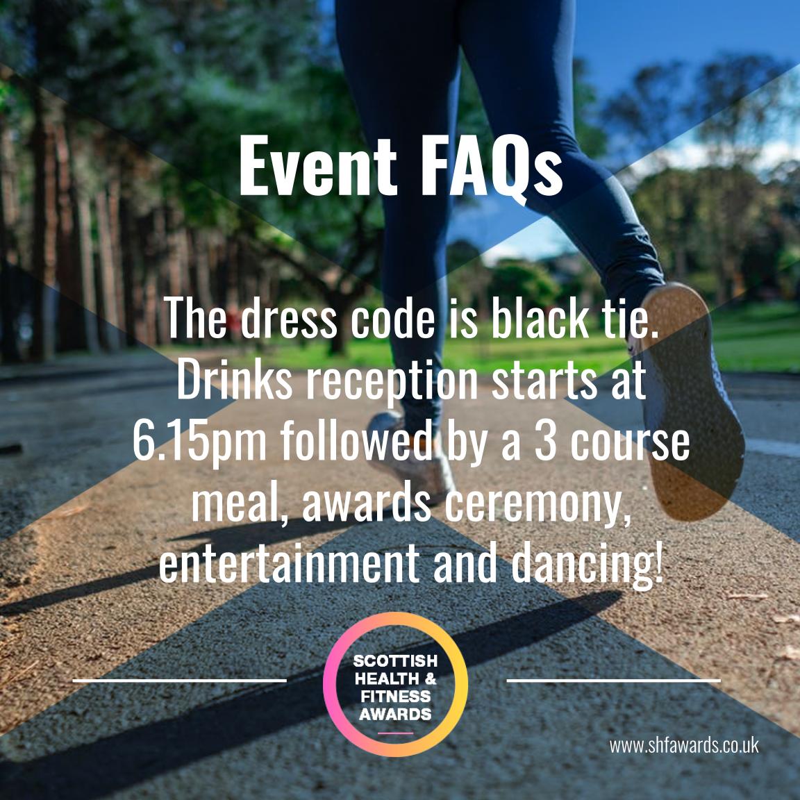 We've had a lot of questions about what will happen on the night, it'll go like this! 
🎉black tie dress code 
🎉drinks reception at 6.15pm
🎉meal followed by the awards ceremony 
🎉entertianment &amp; dancing! 
For tickets visit our website! 
#SHFAWARDS2022 #healthandfitness #awards