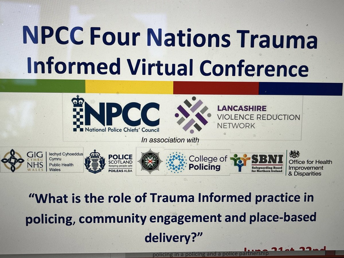 #4nationspPh22 powerful input from colleagues from the Scottish VRU talking about learning from lived experience, shame, empathy, sympathy and leadership. Let’s be trauma informed together- police and communities.