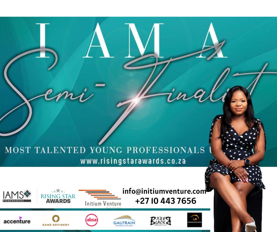 We Made It To The Semi-Finals Of The 2022 IAMS Powerhouse Rising Star Awards.
@Lungileprue
 
#RisingStars #AbsaReadyToWork #Randrefinery #iamspwerhouse #accenture #initiumventure