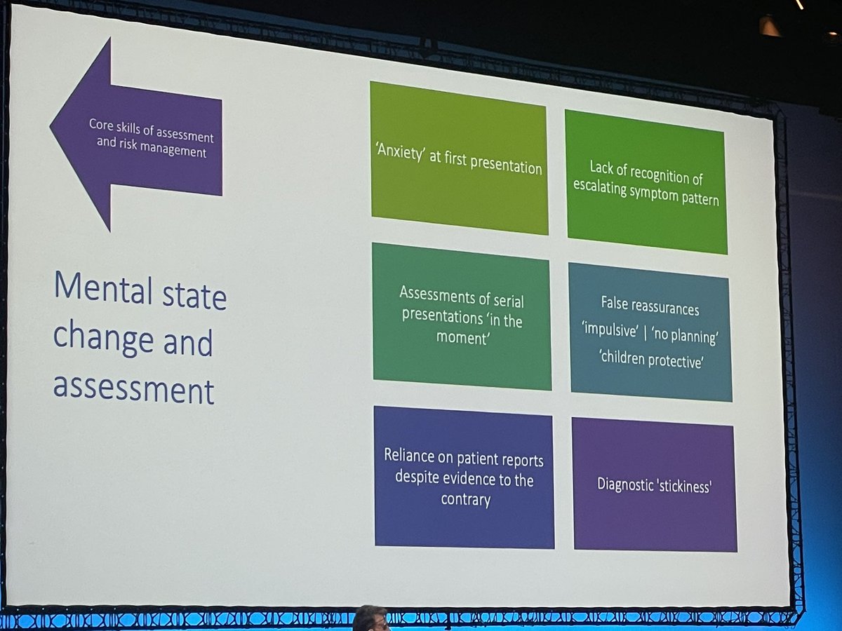 Important point from @roch61 about how diagnostic sticky labels (eg personality disorder) can blind clinicians to other mental illness, with fatal consequences. Context here is perinatal illness but highly applicable to other patients too #RCPsychIC #RCPsychIC22