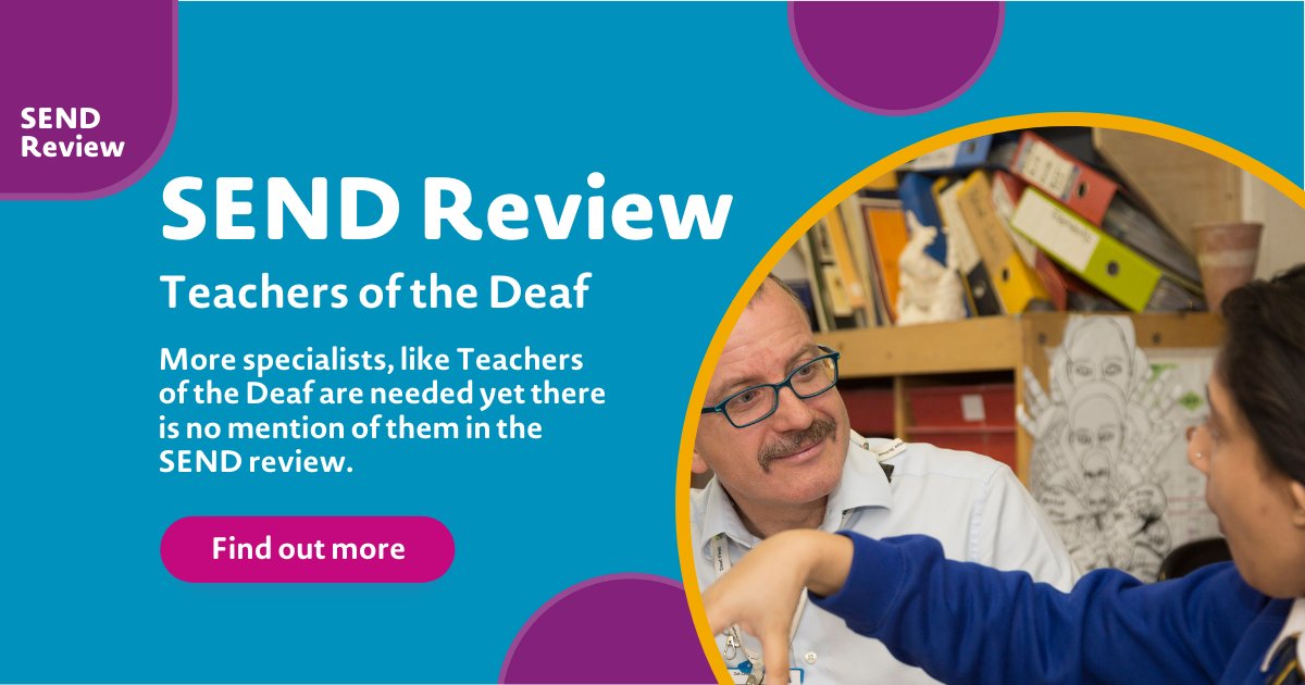 (1/2) We want to see 90% of primary school children achieve the expected standards in Key Stage 2 but deaf children will need more support to get there. More specialists, like Teachers of the Deaf are needed yet there is no mention of them in the SEND review.