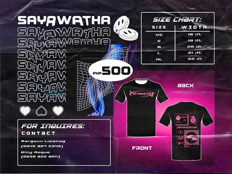 Sayawatha's tweet photo. AND WE'RE BACK!!!!! 🤭

With a new set of shirts——but this time, even better 😎

All proceeds will go to Sayawatha's bid as they compete in the Hip Hop International this August 2022 in Phoenix, Arizona. https://t.co/84TPVzaEyM