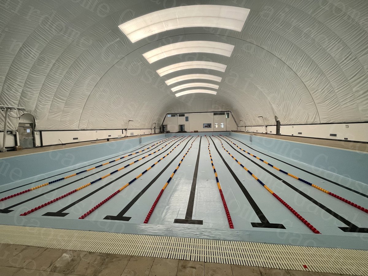 Kevinwa68609429's tweet photo. The Air-supported structure consists of 3 layers of fabric, the inner fabric, middle insulation, and outer membrane, which can achieve the effect of heat preservation in winter and heat insulation in summer. It's a good solution for indoor swimming pools. https://t.co/s6AEuJQXlH