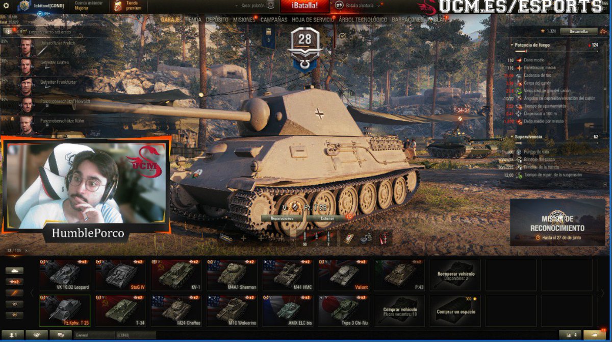 ¡En <a href="/unicomplutense/">Complutense</a> seguimos rodando!
Aprende curiosidades de los carros de combate históricos y estrategias para @WorldofTanksEU de la mano de uno de nuestros jefes de carro de <a href="/informaticaucm/">Informática UCM</a>: ¡<a href="/ManuMilde/">ManuMilde</a>! 
📺twitch.tv/esportsucm
🗓️¡Ahora!