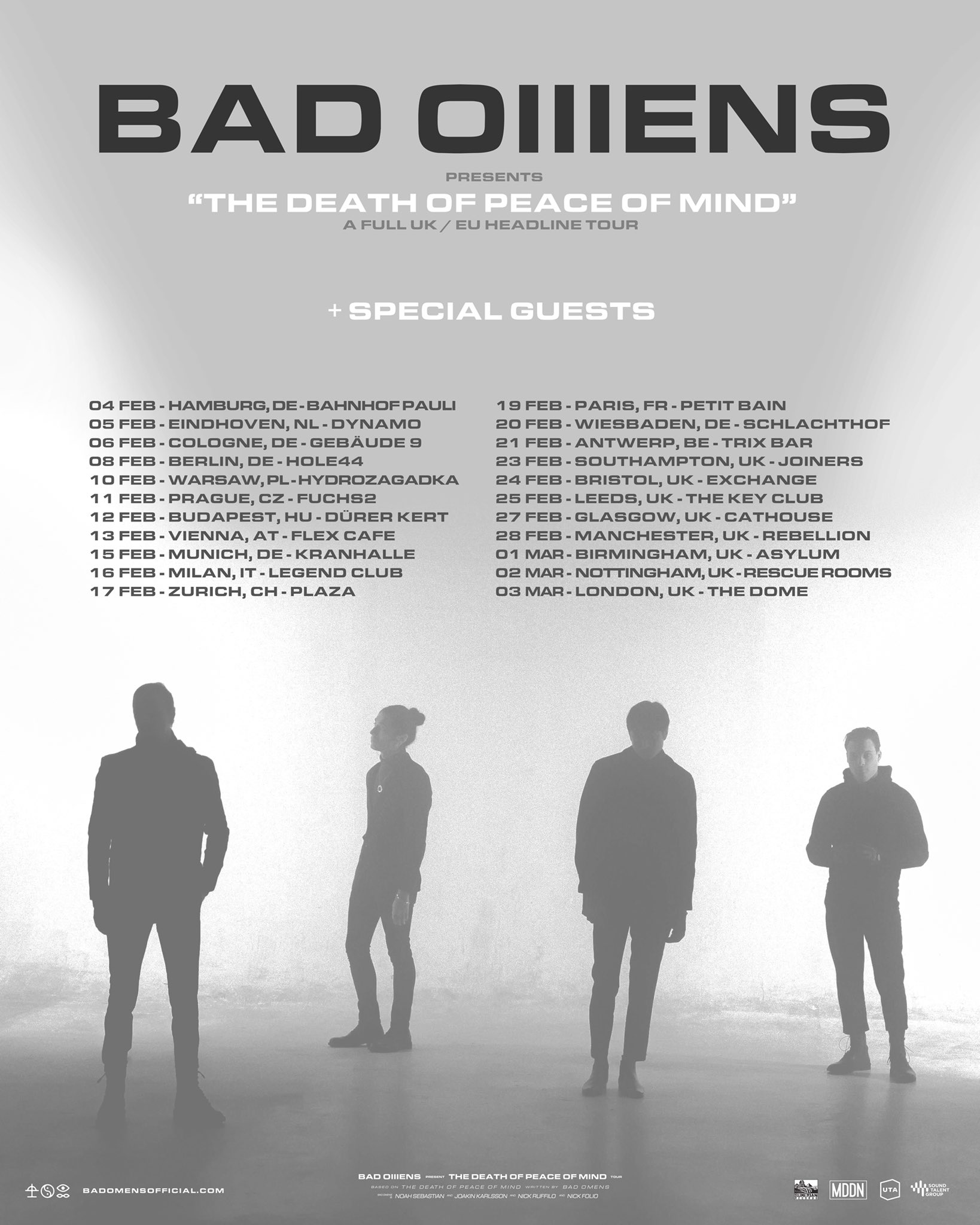 BAD OMENS on Twitter "THE DEATH OF PEACE OF MIND UK/EU TOUR Tickets