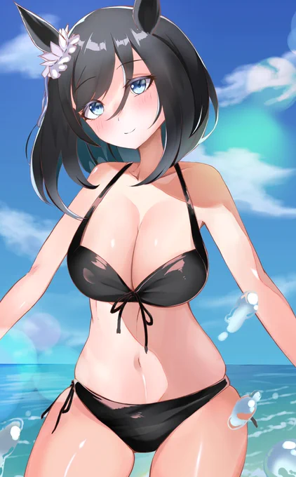 「トレーニング以外で水着を着るのは初めてですね…ふふ」
#ウマ娘 #エイシンフラッシュ 