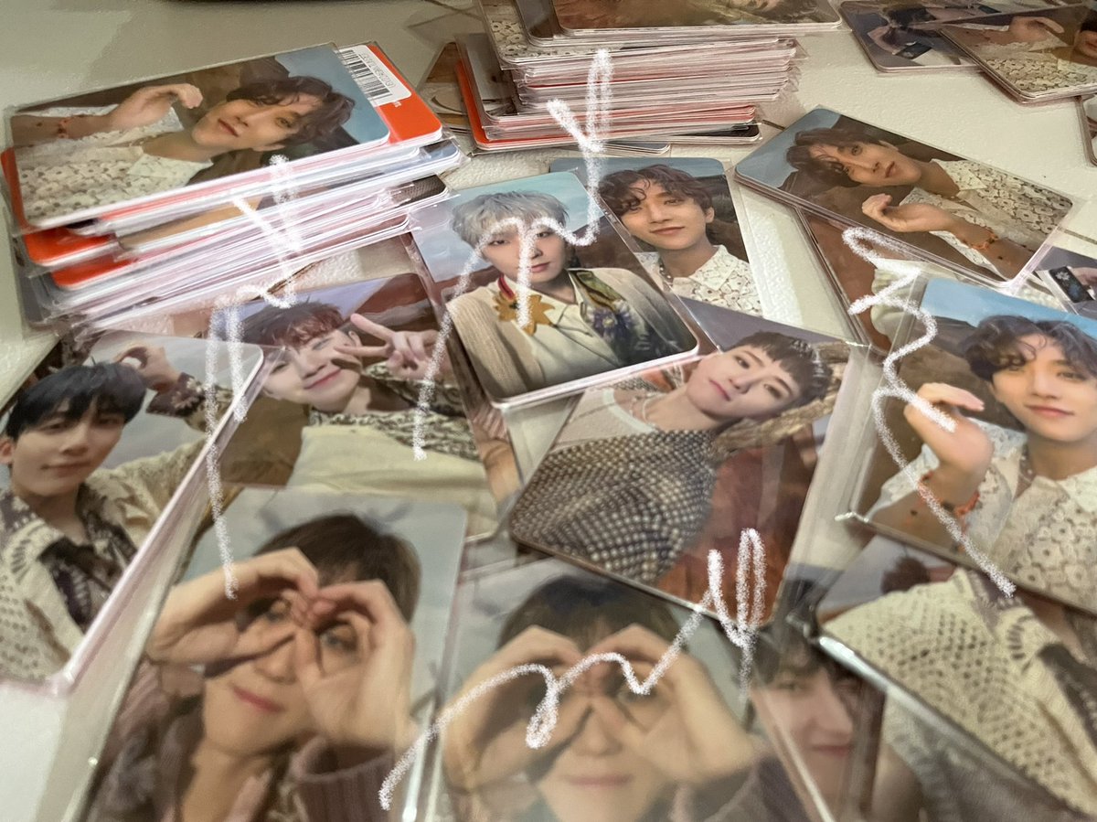 uminhao's tweet photo. IC WEVERSE YES24 FS BENEFIT PHOTOCARDS 

will be selling my extra pcs for 550-450 per member set and 4000-3500 per OT13 set ♡ 

All items are ONHAND can ship ASAP  ◡̈ https://t.co/BQN25SjApm