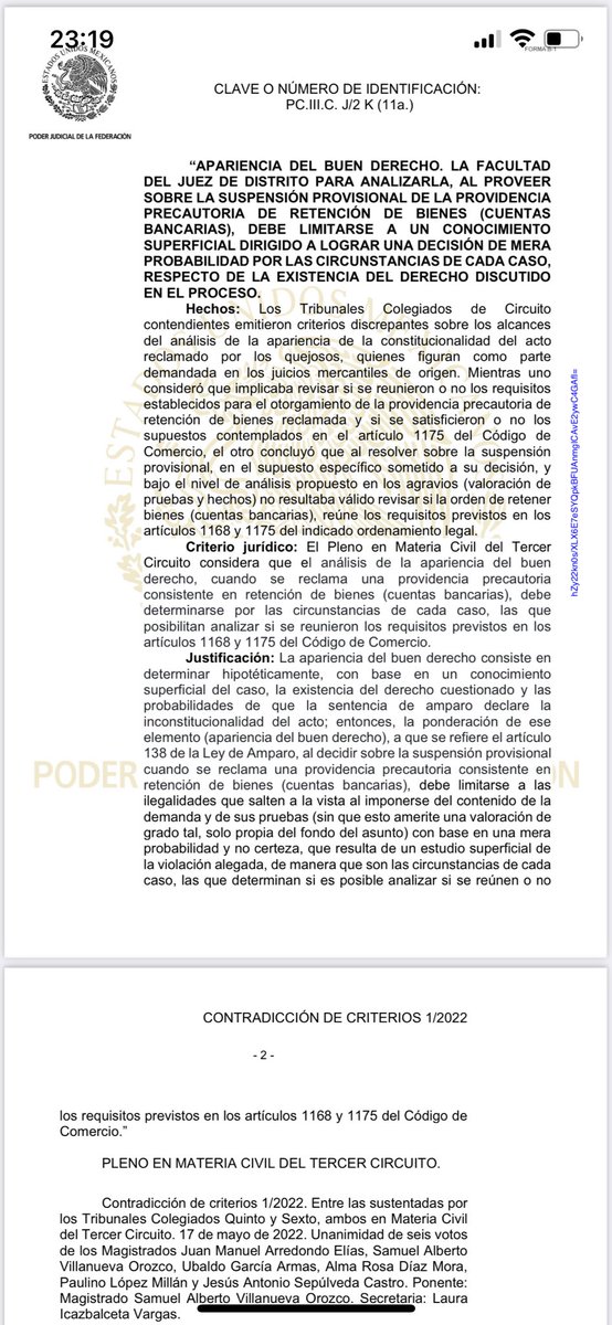 PabloRigobertoL's tweet photo. Les comparto la jurisprudencia por contradicción de tesis del Pleno del Tercer Circuito cuyo origen fue denunciado por una resolución que obtuvimos. Ahora, será obligación del JD que en este tipo de medidas se realice un análisis más exhaustivo. https://t.co/14RK3y0c6f
