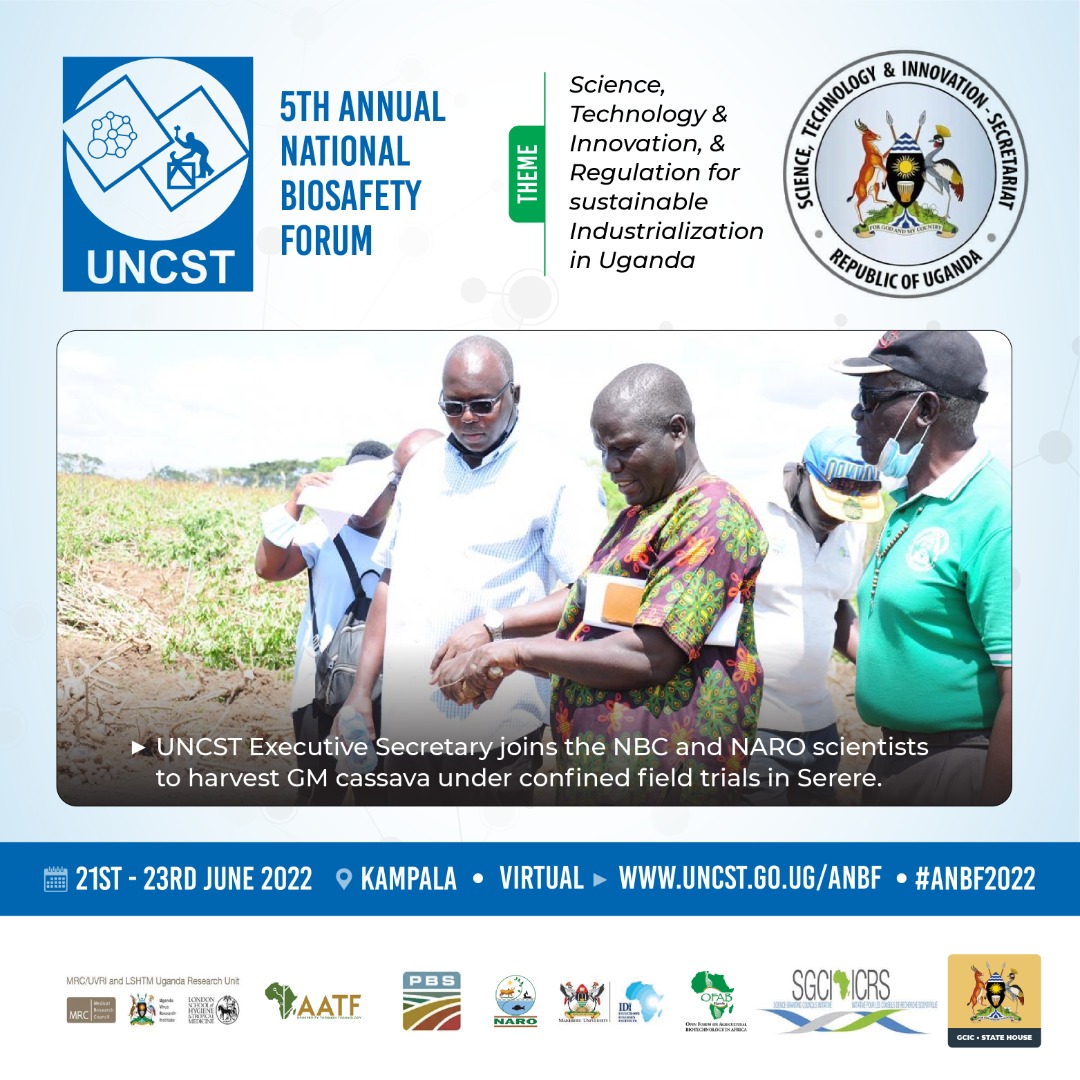 STIsecretariat's tweet photo. The Uganda National Council for Science and Technology (UNCST) has considered &amp; approved more than seventeen (17) confined field experiments of genetically modified crop events following technical recommendations from the National Biosafety Committee (NBC).
#ANBF2022 #UGInnovates https://t.co/IHKUKqIUMa