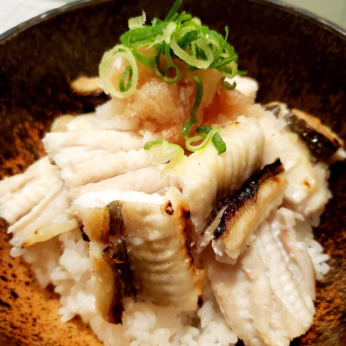 CookingPandaXX's tweet photo. 穴子の白焼き丼🐼
おろしポン酢+九条ネギ👍
家だからこそ出来るランチだと思う。 https://t.co/XEOjBID4wm