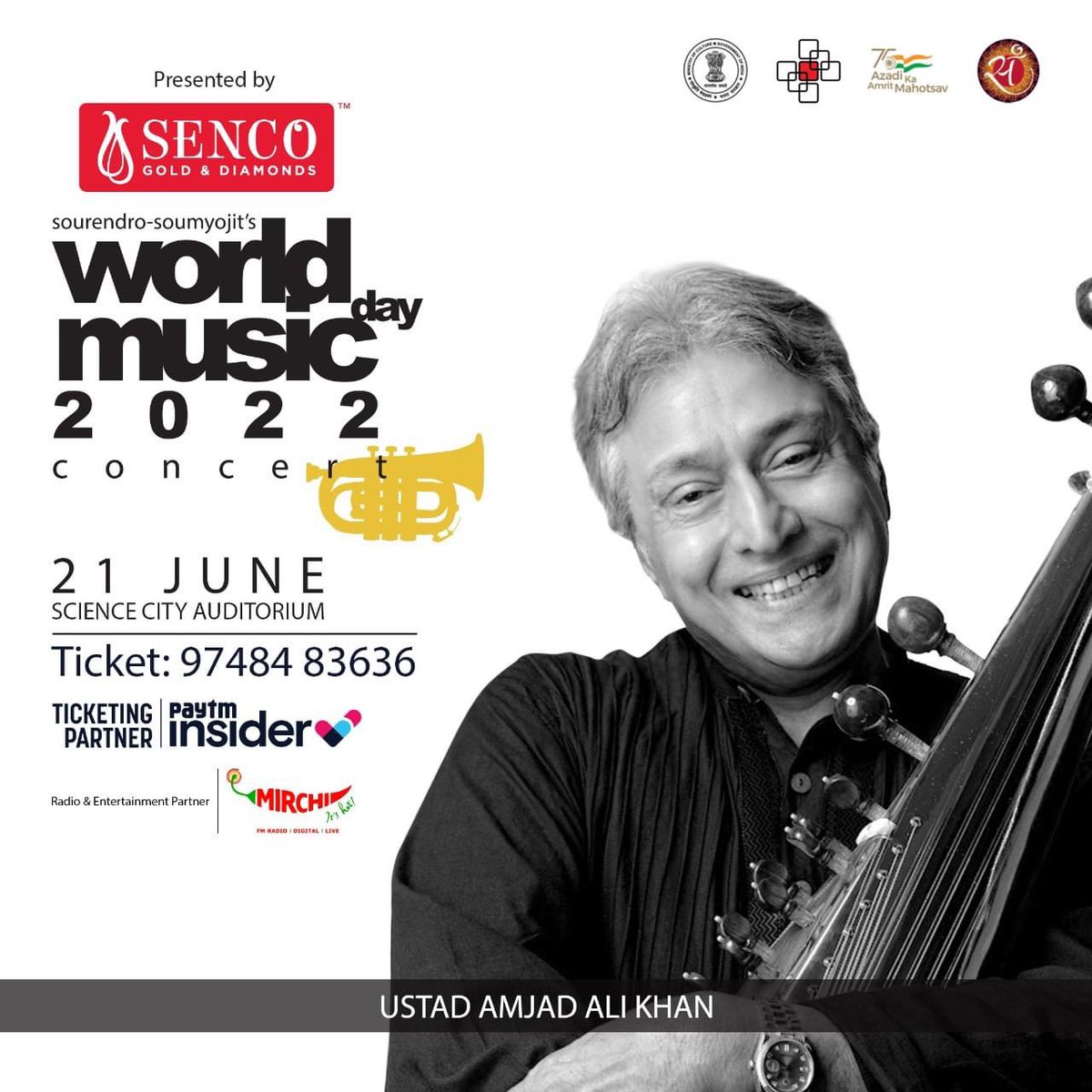 Wish you all a very happy World Music Day!! Concert at Science City, Kolkata today 21st June, 7:00 PM onwards! 

#WMD2022 #WorldMusicDay2022