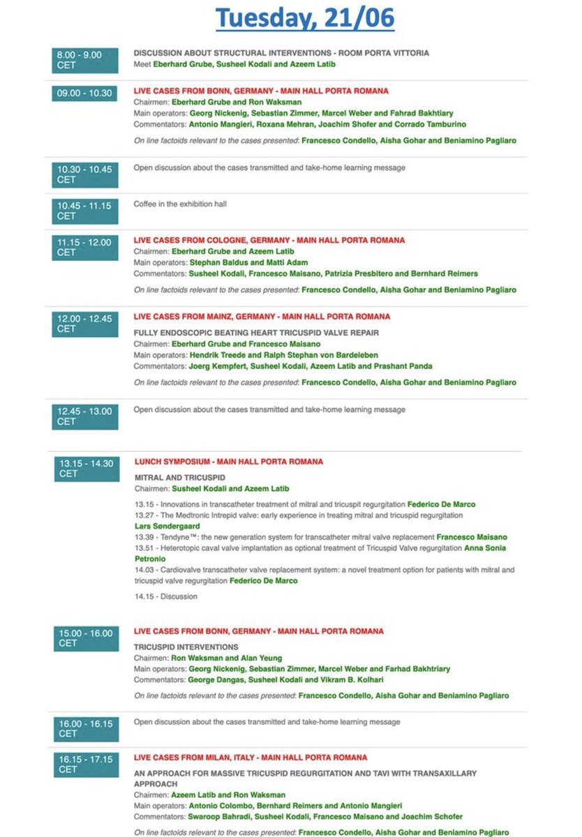 Jonathan Curio (@curiojonathan) on Twitter photo For all fans of live cases & espec for fans of #structuralheart interventions, this last day of #JIM2022 is packed with a full schedule of highlights💫
See what awaits you, starting in 1h⤵️
<a href="/Sticchi_Alex/">Alessandro Sticchi</a> <a href="/azeemlatib/">Azeem Latib</a> <a href="/DrArifK/">Arif Khokhar</a> <a href="/ABeneduceMD/">Alessandro Beneduce</a> <a href="/aayshacader/">Aaysha Cader</a> <a href="/valeriaparadies/">Valeria Paradies</a> <a href="/guilbon/">Guillaume Bonnet</a> For all fans of live cases & espec for fans of #structuralheart interventions, this last day of #JIM2022 is packed with a full schedule of highlights💫
See what awaits you, starting in 1h⤵️
<a href="/Sticchi_Alex/">Alessandro Sticchi</a> <a href="/azeemlatib/">Azeem Latib</a> <a href="/DrArifK/">Arif Khokhar</a> <a href="/ABeneduceMD/">Alessandro Beneduce</a> <a href="/aayshacader/">Aaysha Cader</a> <a href="/valeriaparadies/">Valeria Paradies</a> <a href="/guilbon/">Guillaume Bonnet</a>