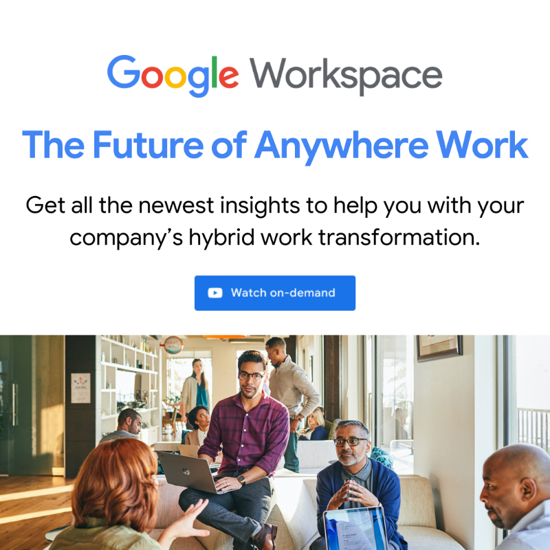 GoogleCloud_SG's tweet photo. 💻 Welcome to the Future of Anywhere Work! Learn how to help your teams better collaborate, communicate &amp; innovate, in the face of #hybridwork transformation and emerging themes of retention, human connection and onboarding. Watch on-demand now ➡️ https://t.co/Ca63O3j7C3