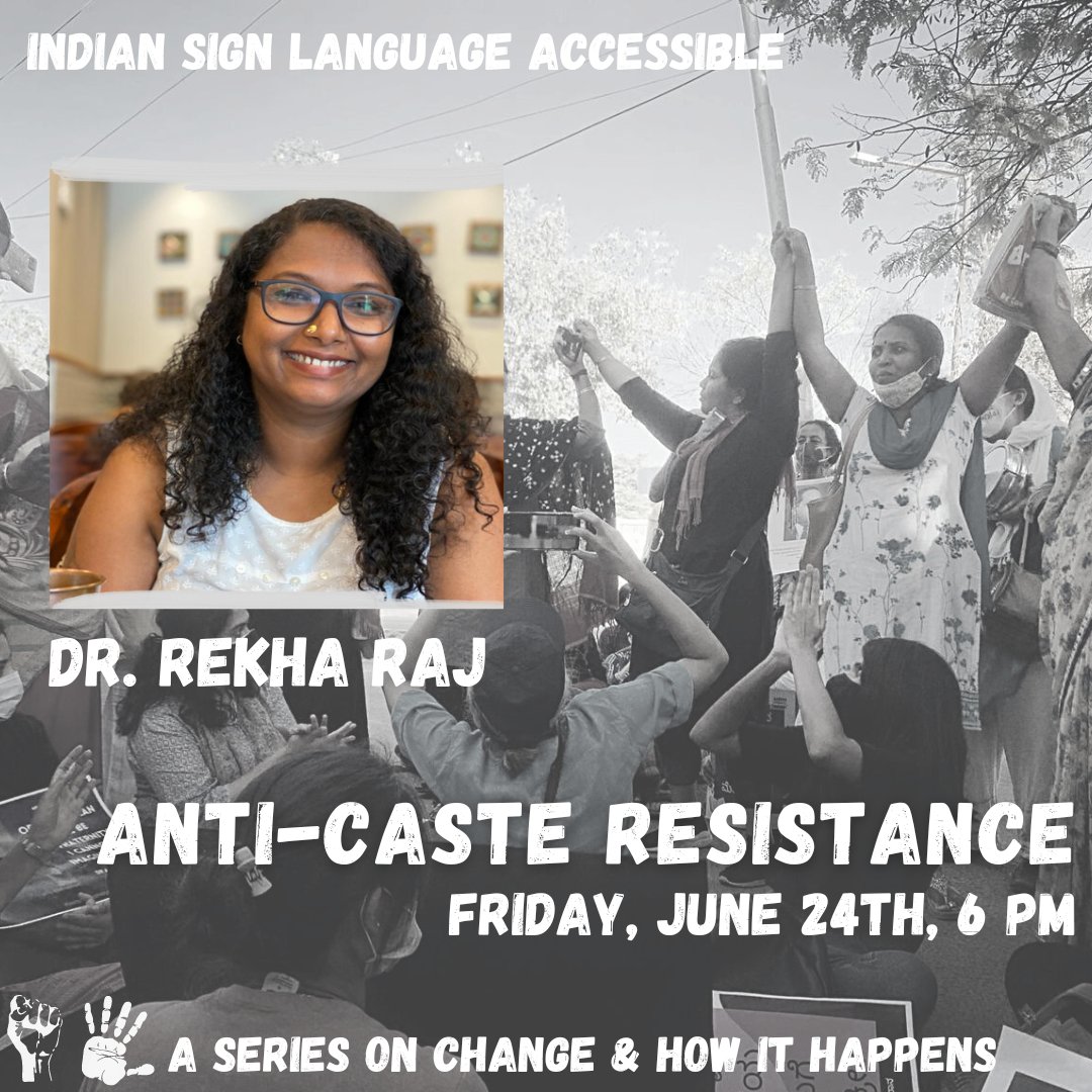 GatherSisters's tweet photo. Sisters,

A Blue Dawn is imminent as a powerful resistance against the tyranny of Brahmanical Patriarchy takes root. What do we actually mean when we talk about caste justice?

Come Listen💙

Guest bios: https://t.co/1mri0Tleew
Host: @gopikabashi
Register: https://t.co/BEn0uhyFOF https://t.co/rJyhwMEtrL