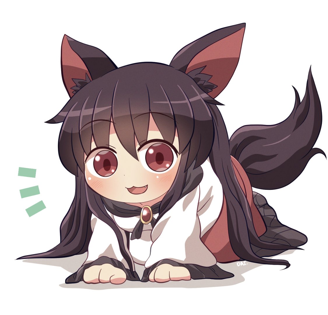 imaizumi kagerou 1girl tail animal ears wolf ears wolf tail long hair solo  illustration images