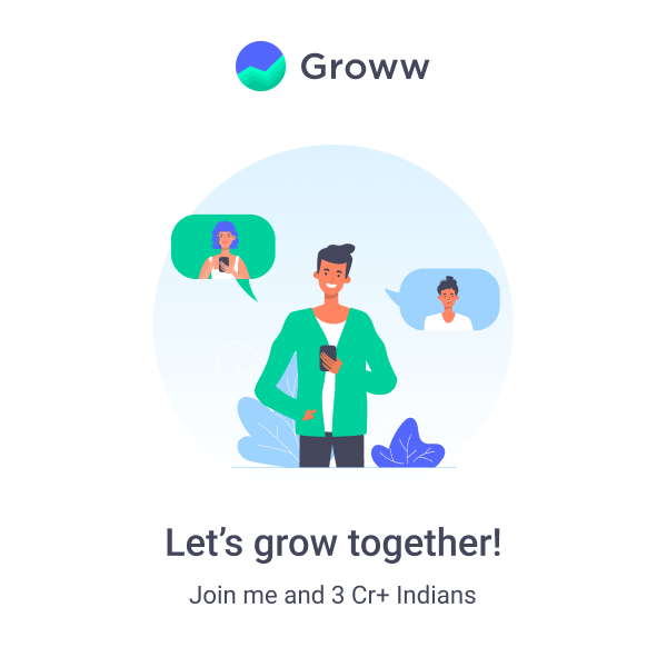 Join me and 3 Cr Indians on Groww to invest in Stocks and Direct Mutual Funds.
Create your free demat account by using this link here:  app.groww.in/v3cO/qwpvmvt7