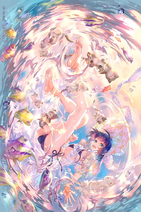 海に行きたいね 
#創作イラスト 