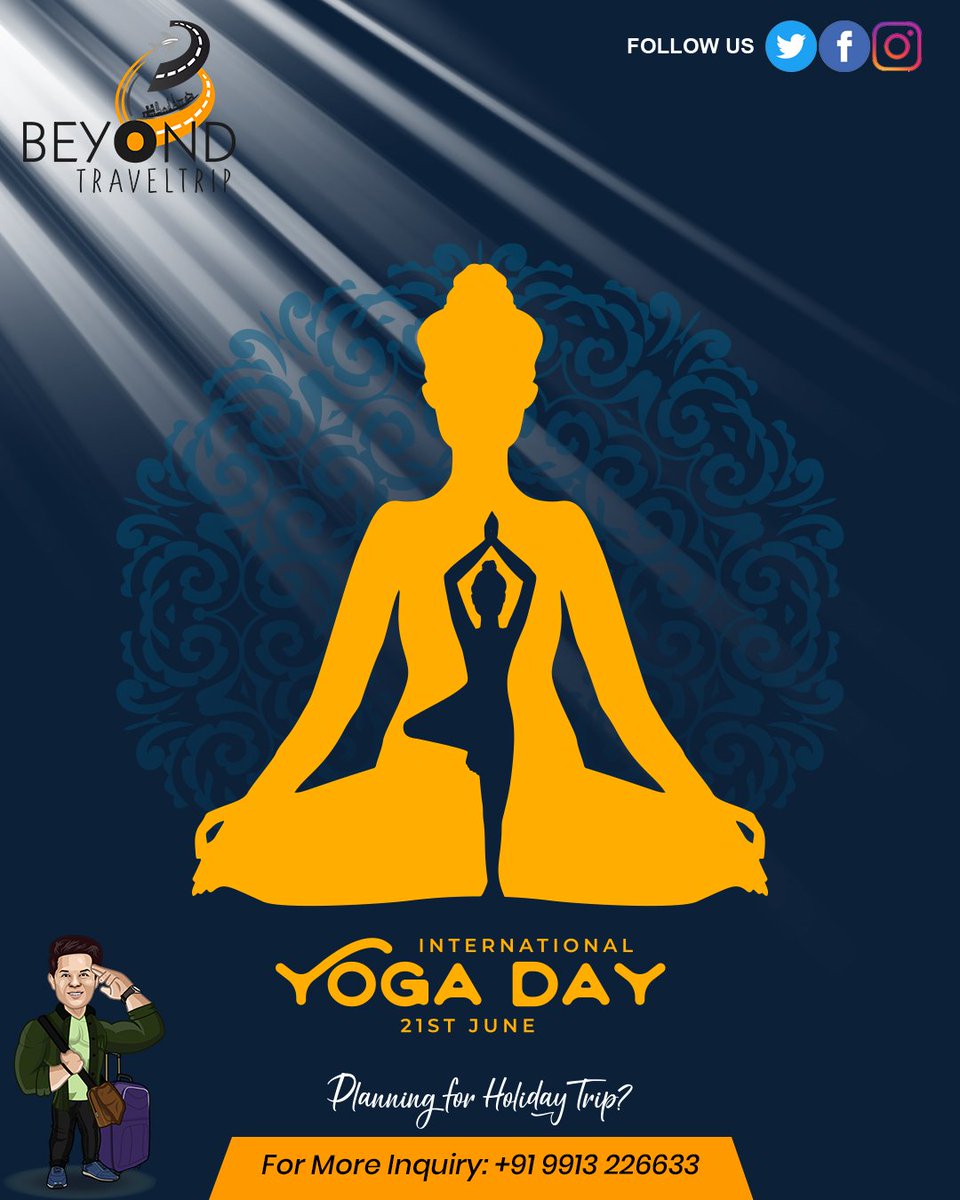 BTraveltrip's tweet photo. Yoga is a light, which once lit, will never dim, the better your practice, the brighter the flame. Happy International Yoga Day.
.
#beyondtraveltrip #beastoryteller #internationalyogaday #yoga #yogaday #yogapractice #yogainspiration #yogalife #meditation #yogaeverywhere #fitness https://t.co/fy7M5O8L2P
