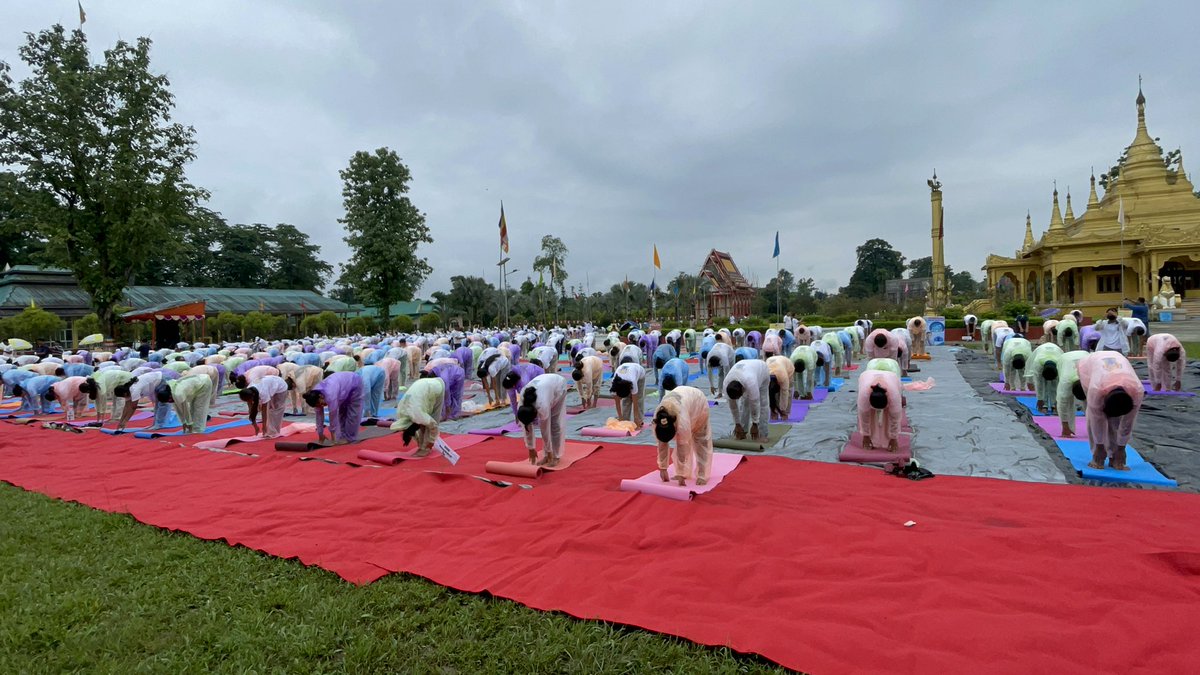 Golden Pagoda at Tengapani in Namsai District was chosen as one of the 75 iconic places/districts across the country for the celebration of 8th #InternationalYogaDay2022.

<a href="/PMOIndia/">PMO India</a> 
<a href="/moayush/">Ministry of Ayush</a> 
<a href="/IndiaSports/">Dept of Sports, Govt of India</a> 

#AzadiKaAmritMahotsav 
#75thYearsofIndependence